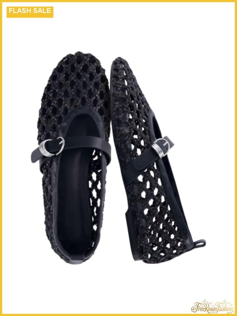 Woven Mary Jane Flats with Memory Foam